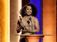 Angela Bassett accepts an honorary Oscar onstage during the Academy Of Motion Picture Arts & Sciences' 14th Annual Governors Awards at The Ray Dolby Ballroom on January 09, 2024 (Image via Getty)
